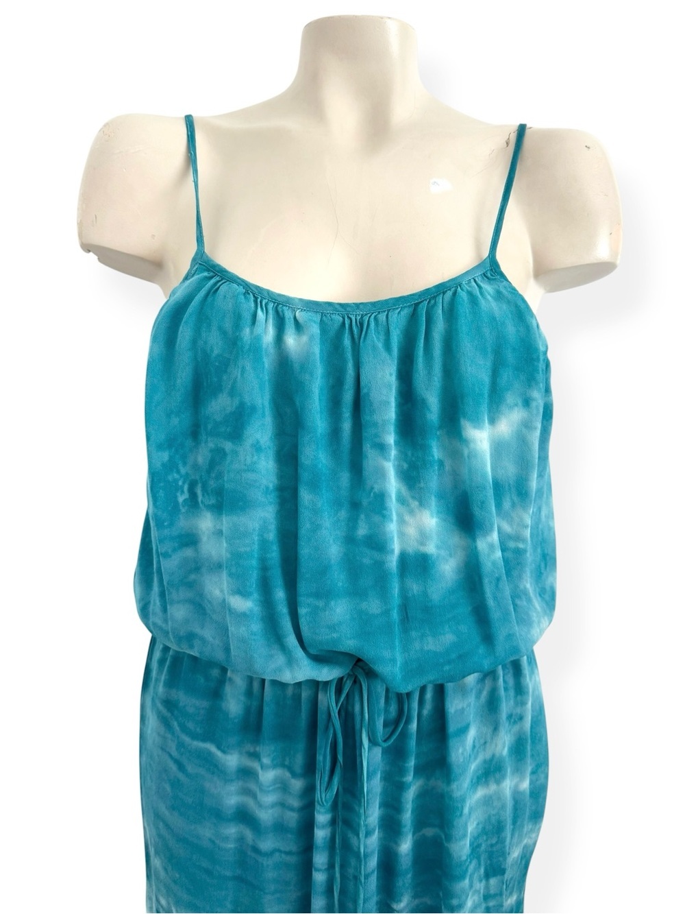 YOUNG FABULOUS & BROKE GREEN BLUE FLOWY SUMMER RESORT-WEAR MAXI DRESS SZ S - Picture 5 of 8